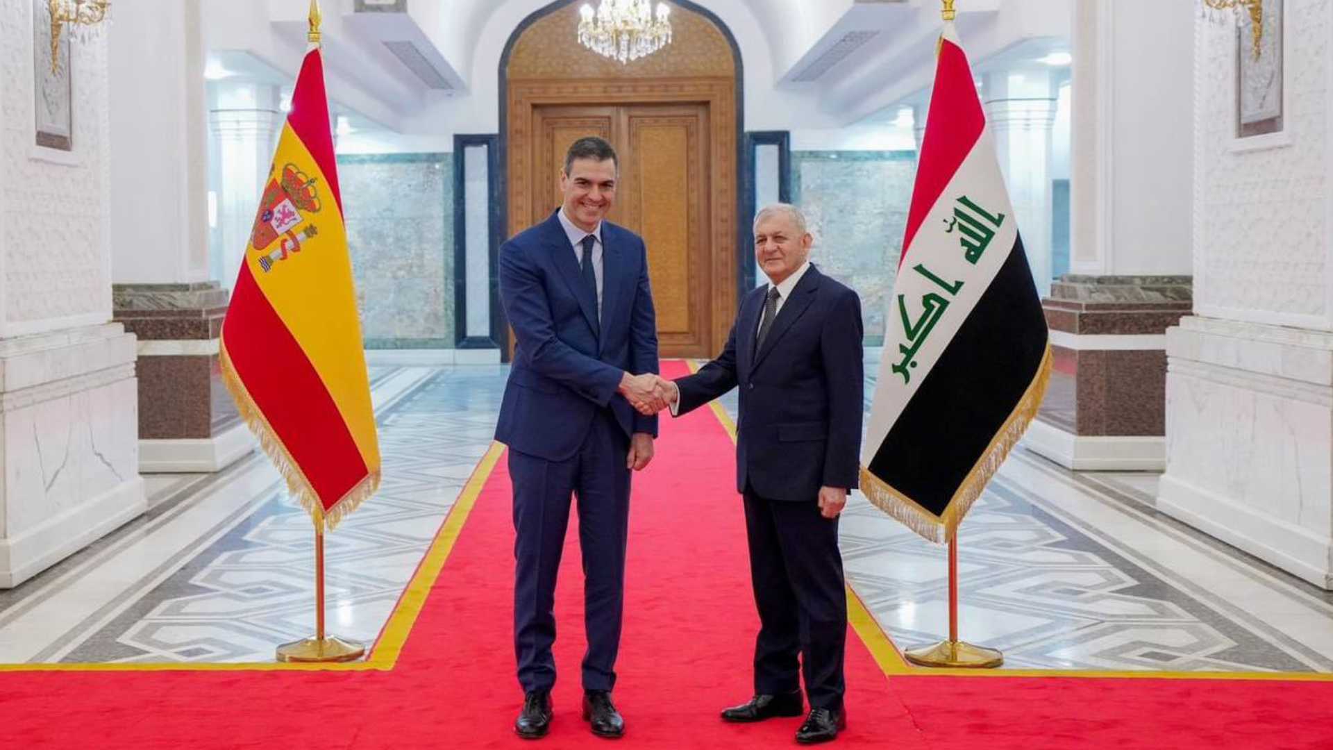 رئيس الجمهورية يلتقي رئيس الوزراء الاسباني في بغداد